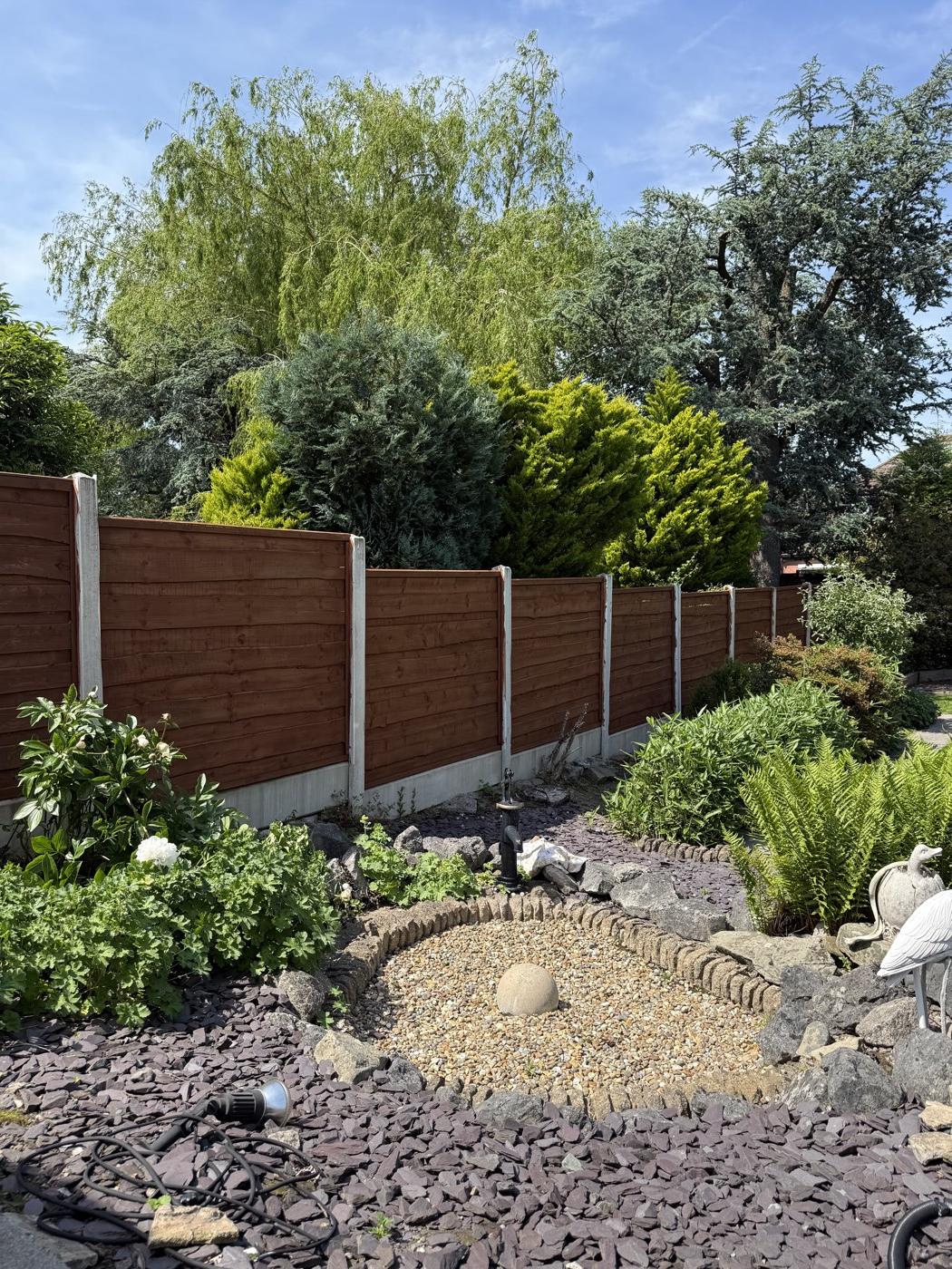 After: the finished fence line