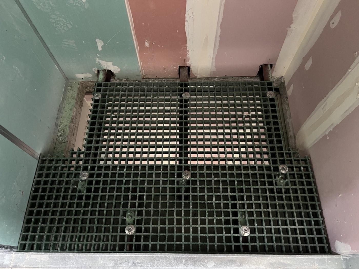 After: a riser opening fully covered