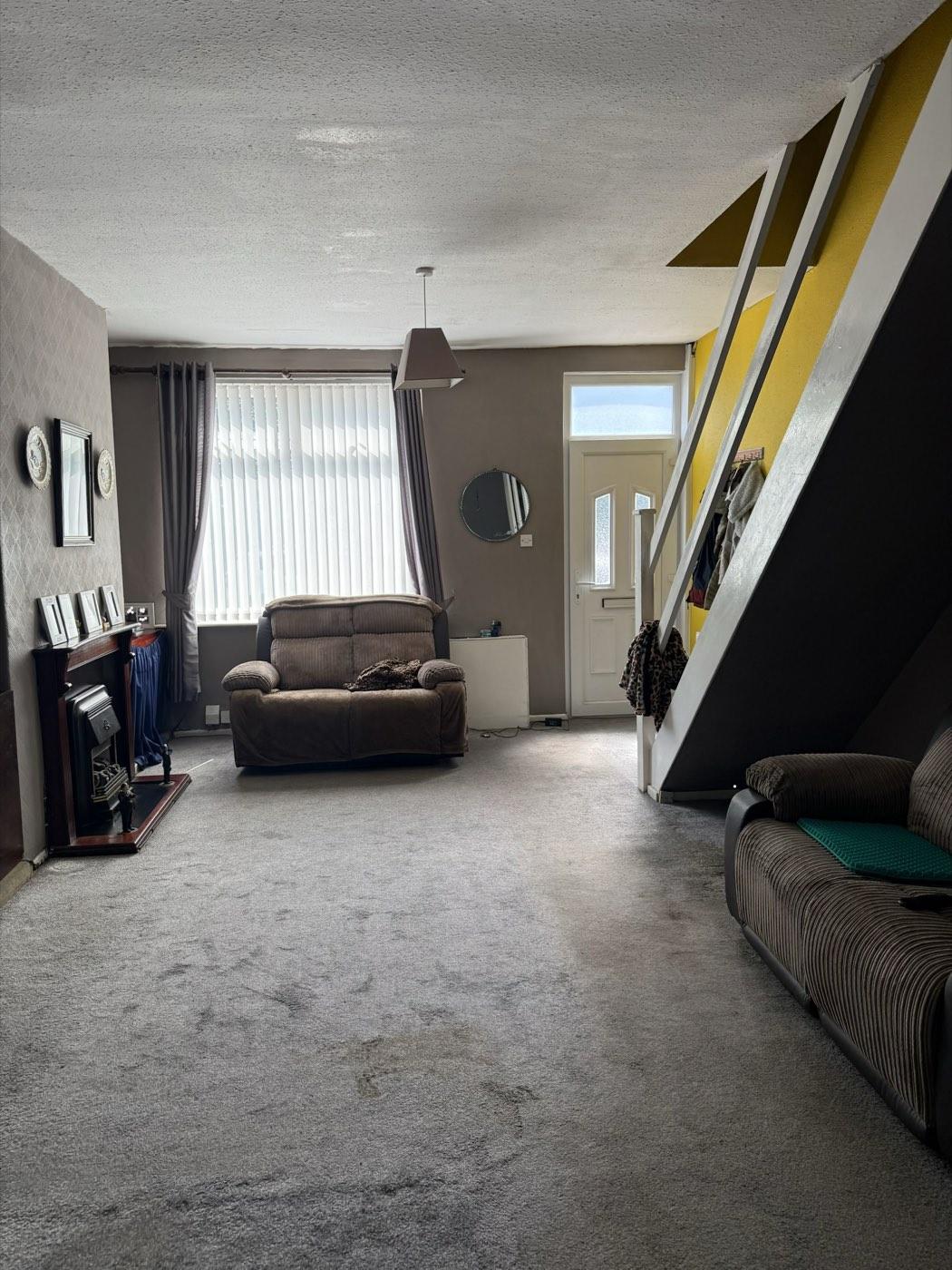 Before: the old carpet
